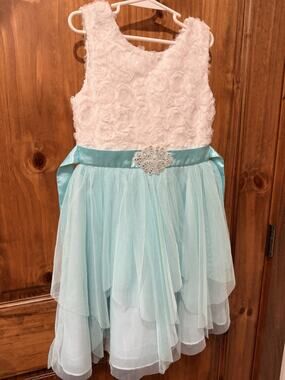 Emily Rose Girl’s Dress Mint Tulle size 7 rosette